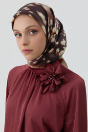Sebu Twill İpek Eşarp - Acı Kahve TUGBA