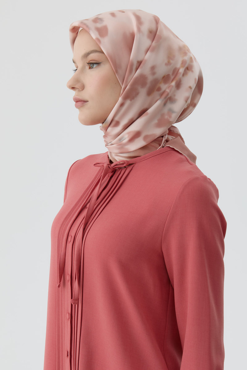 Sebu Twill İpek Eşarp - Pembe TUGBA