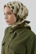 Sebu Twill İpek Eşarp - Krem-Haki TUGBA
