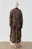 Yaprak Desenli Tunik - Kahve TUGBA