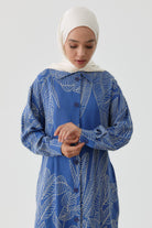 Yaprak Desenli Tunik - İndigo TUGBA