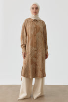 Yaprak Desenli Tunik - Fındık TUGBA