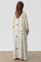 Desenli Kemerli Kimono - Kahve TUGBA