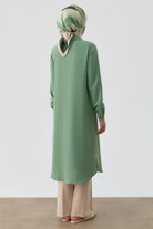 Gizli Patlı Basic Tunik - Yeşil TUGBA