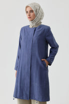 Lastik Detaylı Jakarlı Giy-Çık - İndigo TUGBA