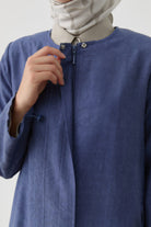 Lastik Detaylı Jakarlı Giy-Çık - İndigo TUGBA