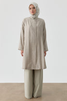 Lastik Detaylı Jakarlı Giy-Çık - Taş TUGBA