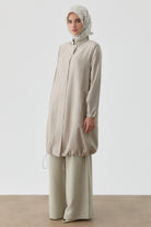 Lastik Detaylı Jakarlı Giy-Çık - Taş TUGBA