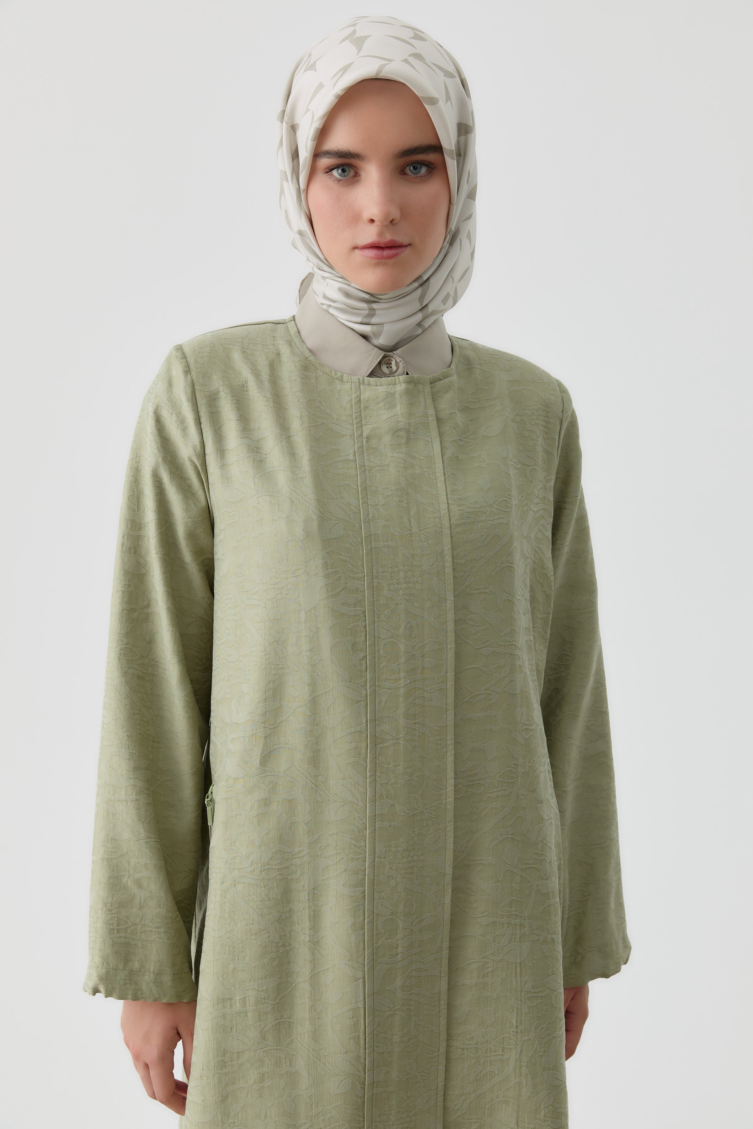 Lastik Detaylı Jakarlı Giy-Çık - Mint – TUĞBA