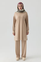 Cepli Örme Pantolon - Bej TUGBA