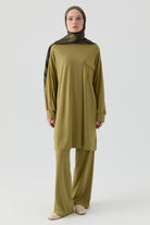 Cepli Örme Pantolon - Olive TUGBA