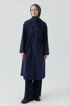 Bağcık Detaylı Yağmurluk - Lacivert TUGBA