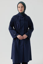 Bağcık Detaylı Yağmurluk - Lacivert TUGBA