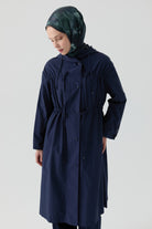 Bağcık Detaylı Yağmurluk - Lacivert TUGBA