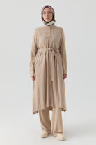 Örme Kombinli Kap - Bej TUGBA