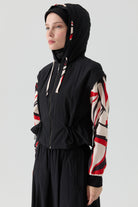 Kombin Bağcıklı Kapüşonlu Yelek - Siyah TUGBA
