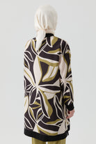 Örme Kombinli Desenli Tunik - Olive TUGBA