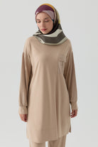 Kombin Detaylı Tunik - Bej TUGBA