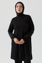 Kombin Detaylı Tunik - Siyah TUGBA
