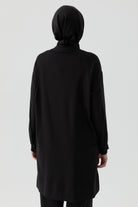 Kombin Detaylı Tunik - Siyah TUGBA