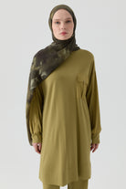 Kombin Detaylı Tunik - Olive TUGBA
