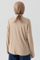 Örme Bluz - Bej TUGBA