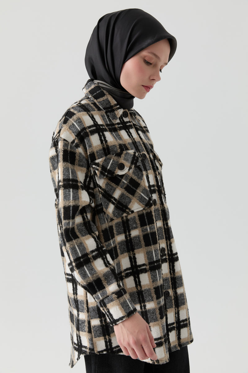 Oversize Oduncu Gömlek - Siyah TUGBA