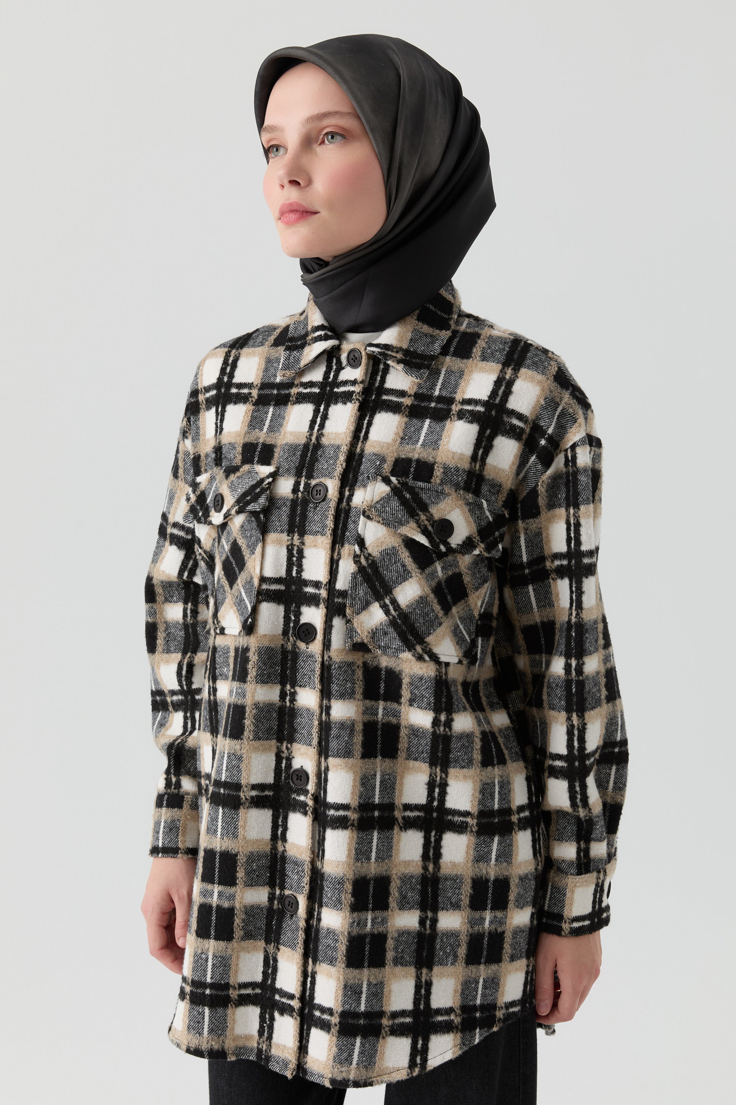 Oversize Lumberjack Shirt - Black – TUĞBA