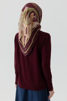 Kolları Düğme Detaylı Sıfır Yaka Kazak - Bordo TUGBA