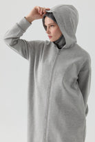 Kapüşonlu Örme Ferace - Gri TUGBA