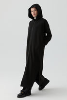Kapüşonlu Örme Ferace - Siyah TUGBA