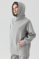 Kanguru Cepli Örme Sweat - Gri TUGBA