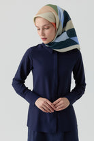 Gizli Patlı Basic Gömlek - Lacivert TUGBA