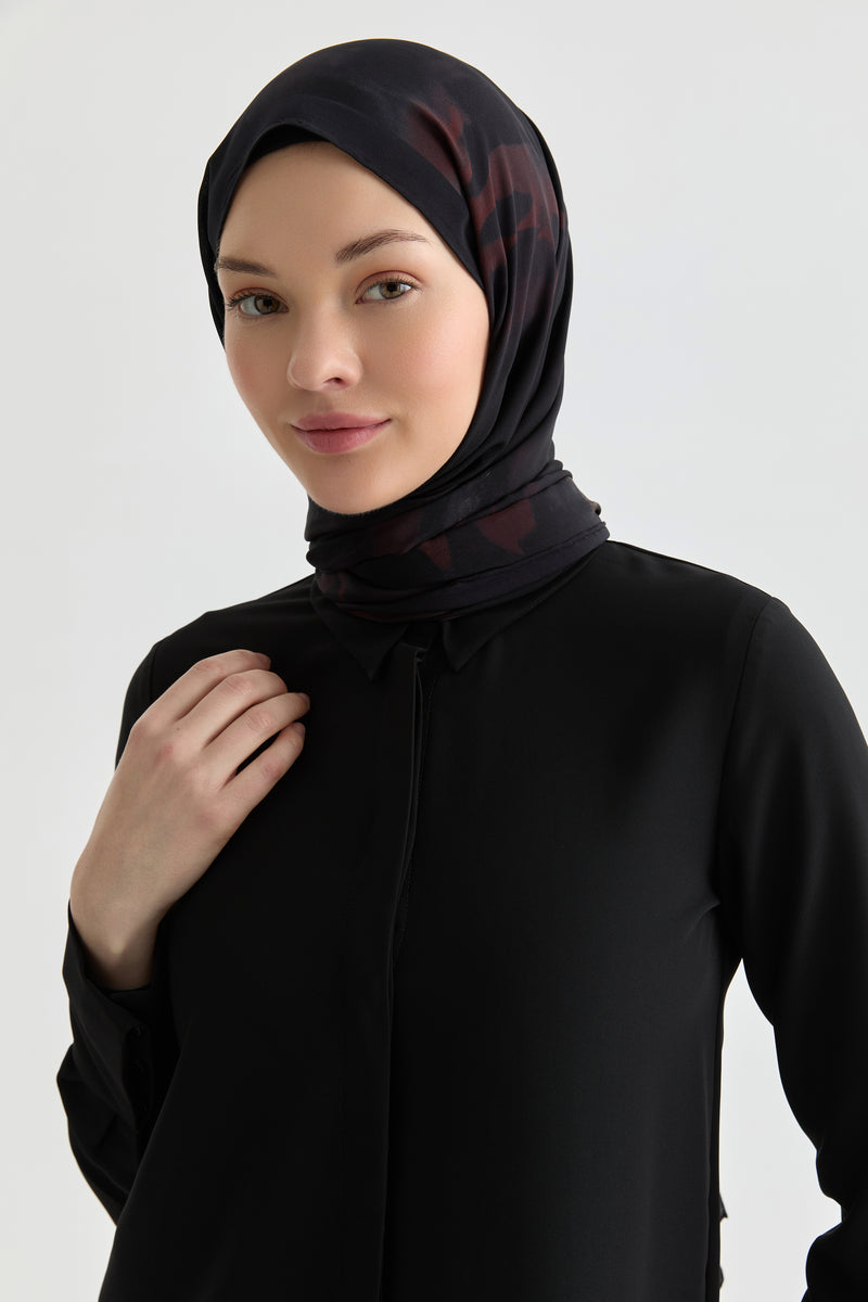 Gizli Patlı Basic Gömlek - Siyah TUGBA