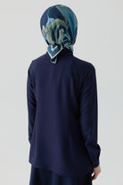 Basic Gizli Patlı Gömlek - Lacivert TUGBA