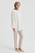 Oversize Bluz - Beyaz TUGBA