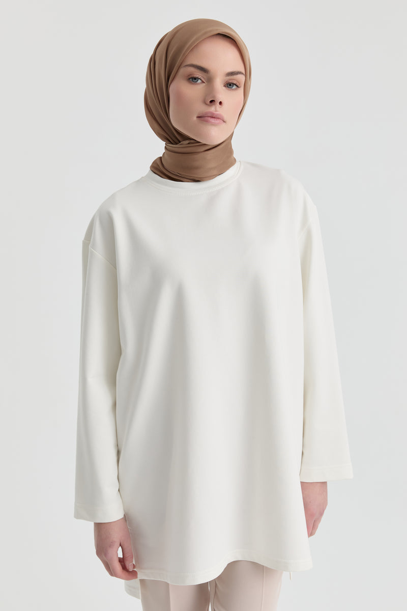 Oversize Bluz - Beyaz TUGBA