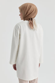 Oversize Bluz - Beyaz TUGBA