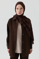 Oversize Yırtmaçlı Tişört - Bej TUGBA