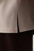 Oversize Yırtmaçlı Tişört - Bej TUGBA