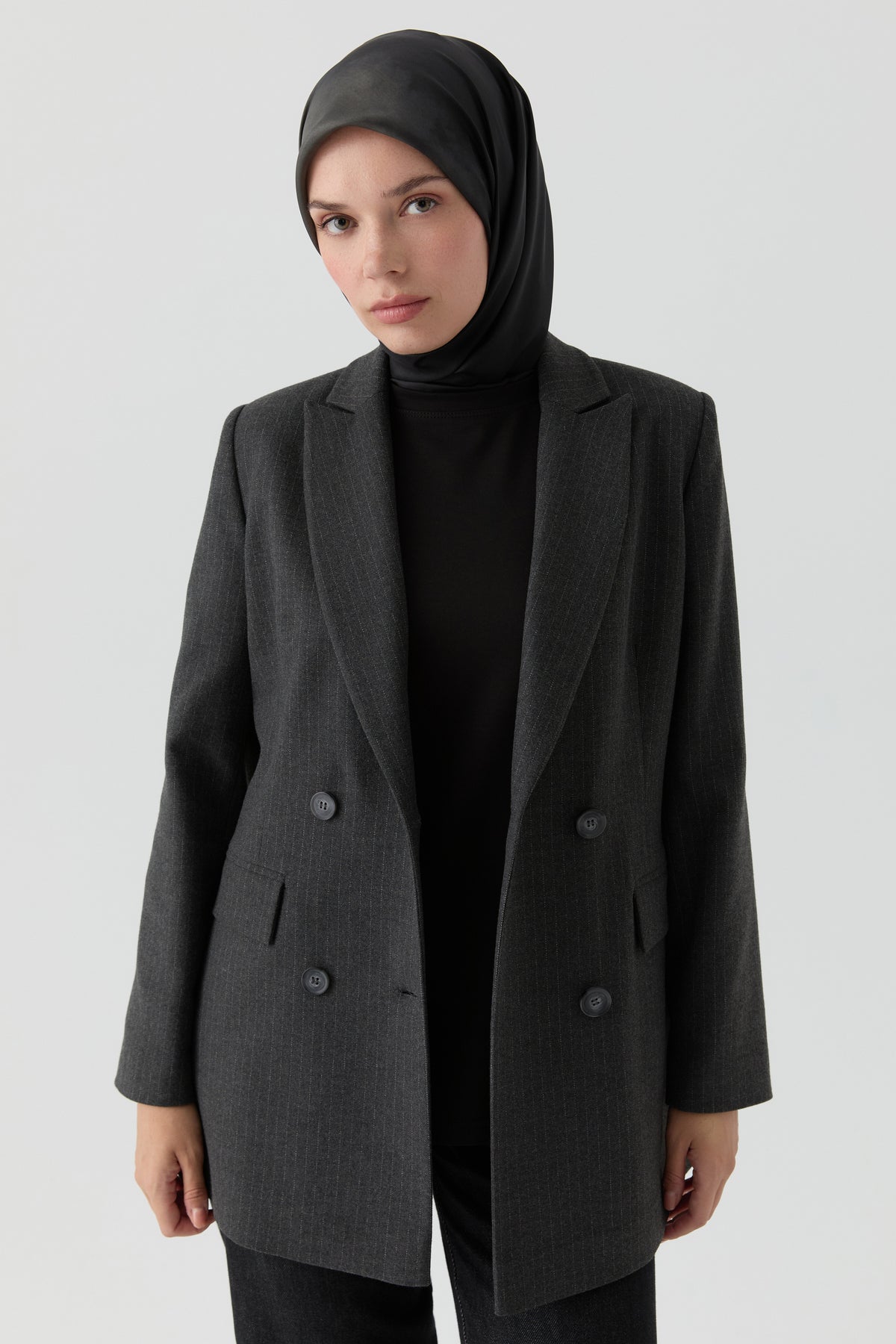 Camiseta oversize con abertura - Negra