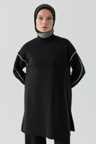 Kombinli Sweatshirt - Siyah TUGBA