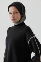 Kombinli Sweatshirt - Siyah TUGBA