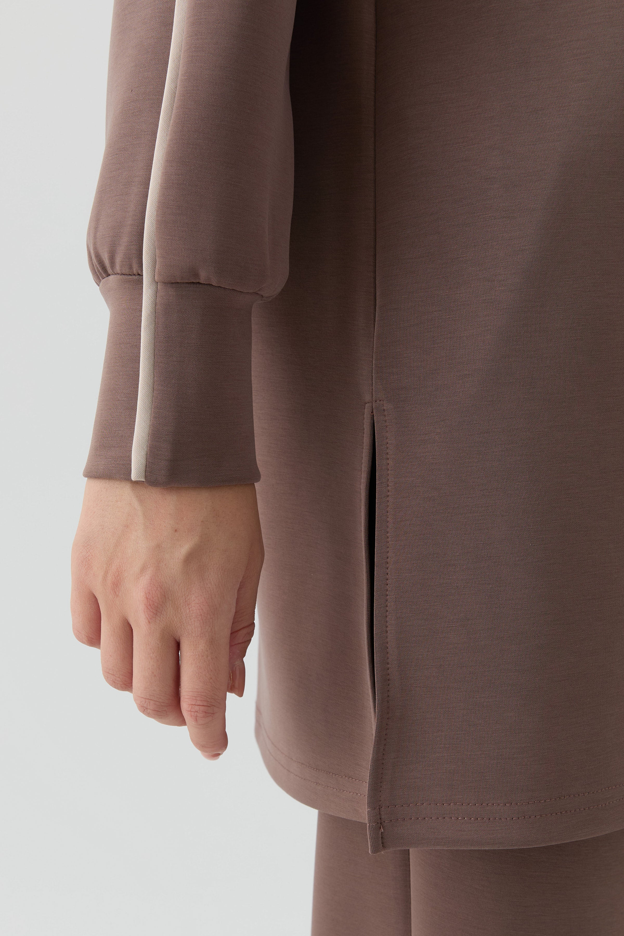 Kombinli Sweatshirt - Vizon TUGBA