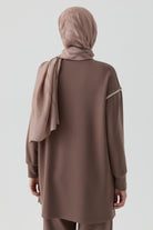 Kombinli Sweatshirt - Vizon TUGBA