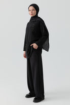 Örme Pantolon - Siyah TUGBA