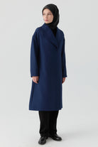 İnce Kapitone Kap - Lacivert TUGBA