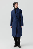 İnce Kapitone Kap - Lacivert TUGBA