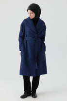 İnce Kapitone Kap - Lacivert TUGBA