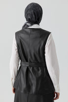 Suni Deri Yelek - Siyah TUGBA